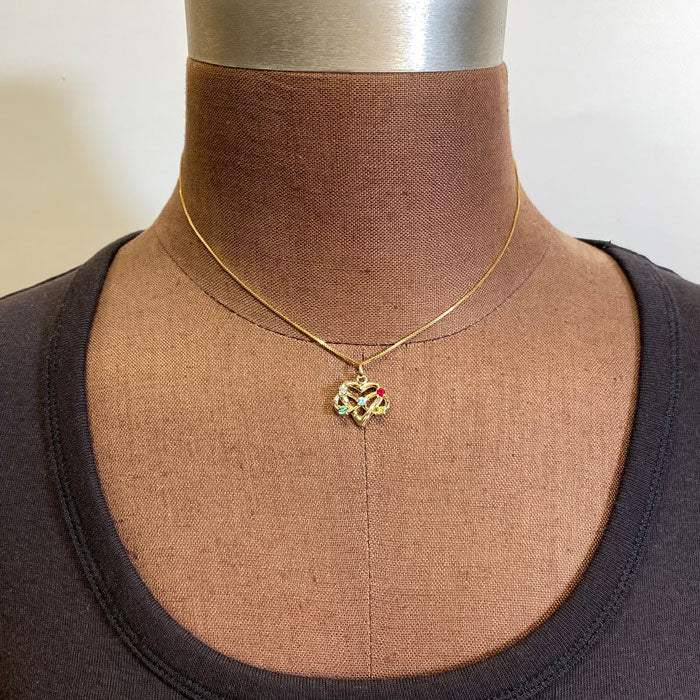 yellow gold five stone infinity pendant size to bust