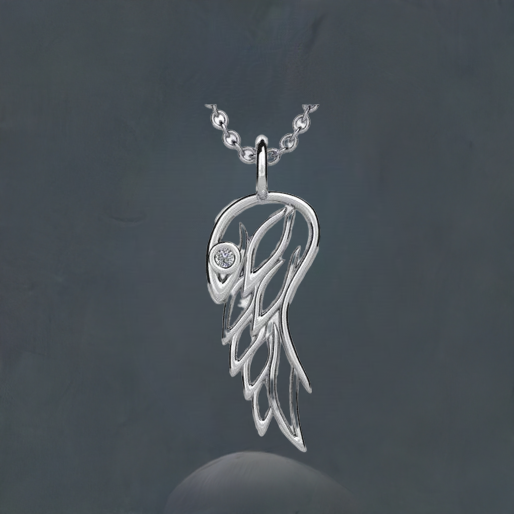 Angel Wing Birthstone Pendant