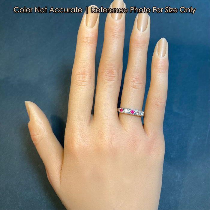 white gold mother's ring with five stones