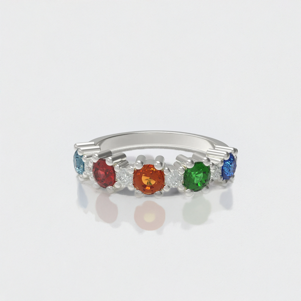Five Stone Mother&#39;s Ring with Larger Diamonds