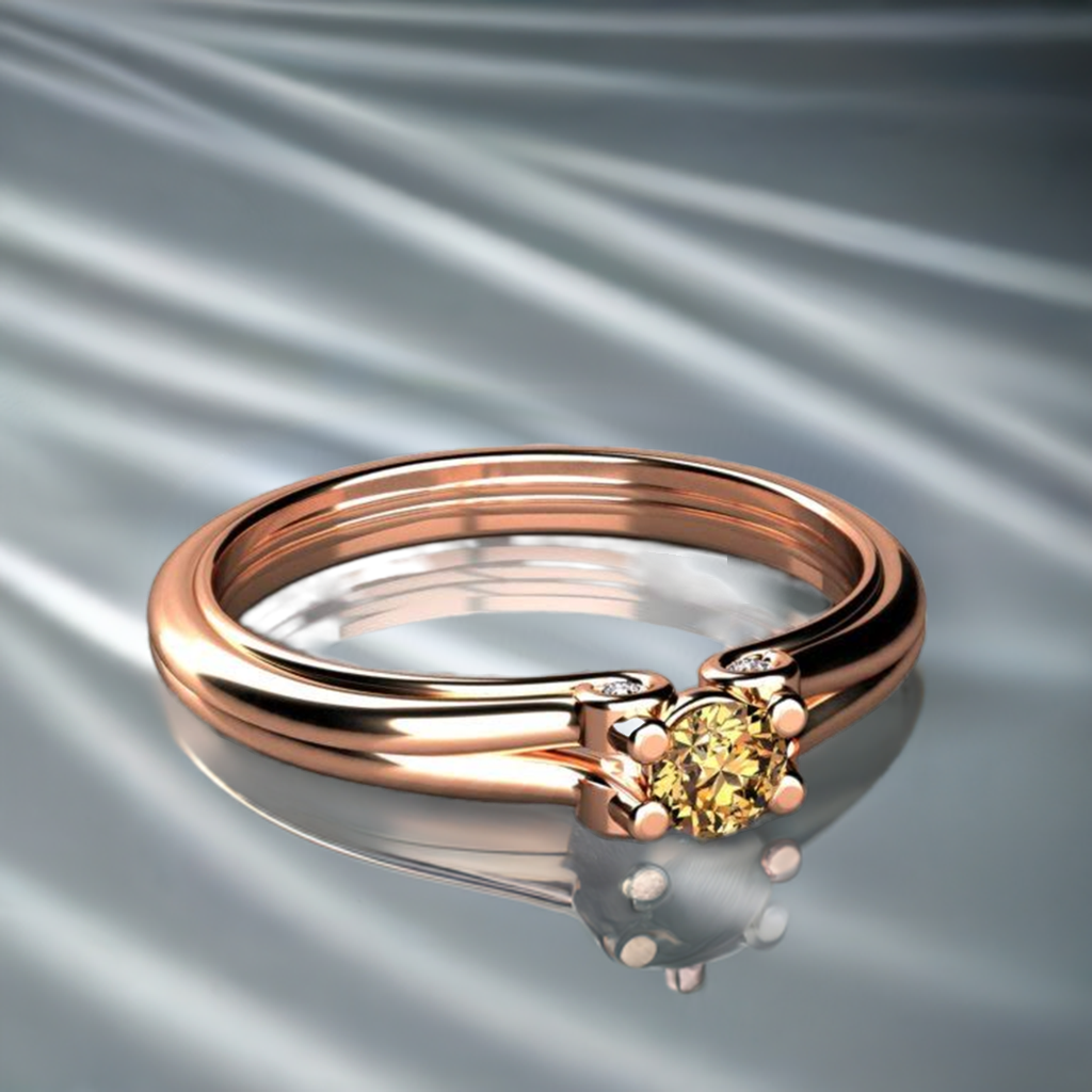 Larger 3.5 mm One Birthstones Mothers Ring by Christopher Michael With Diamond Accent - MothersFamilyRings.com