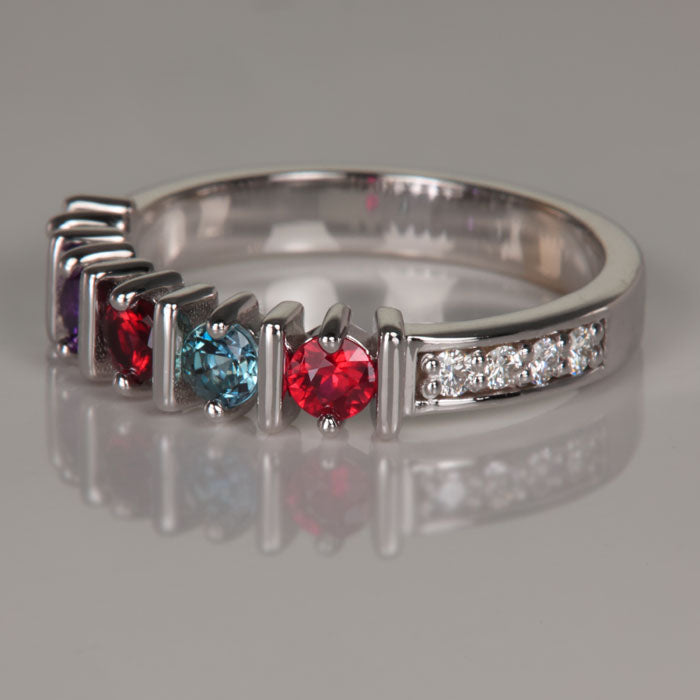 mothers ring five  stone diamond