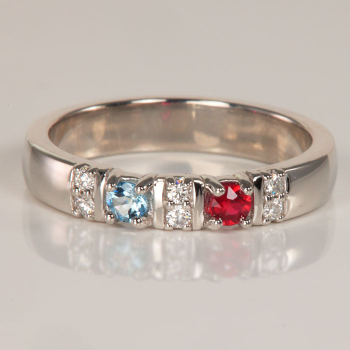 two stone mothers ring with diamonds