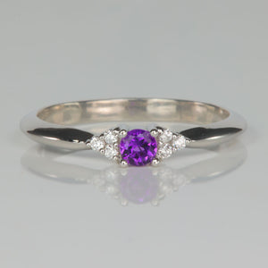 1 Birthstone Mothers Ring With .06 carats of Fine Diamonds by Christopher Michael - MothersFamilyRings.com