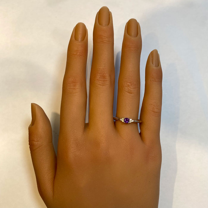 1 Birthstone Mothers Ring With .06 carats of Fine Diamonds by Christopher Michael - MothersFamilyRings.com