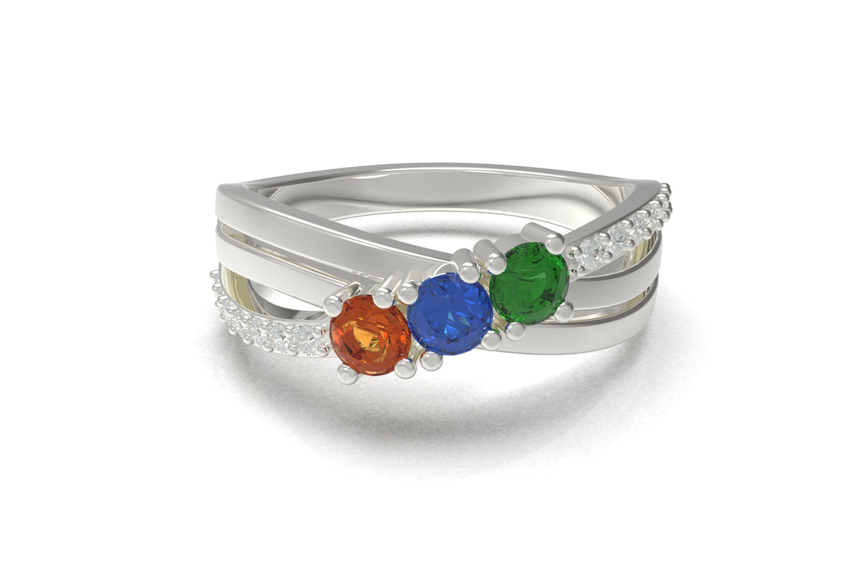 3 Birthstone Mother&#39;s Ring