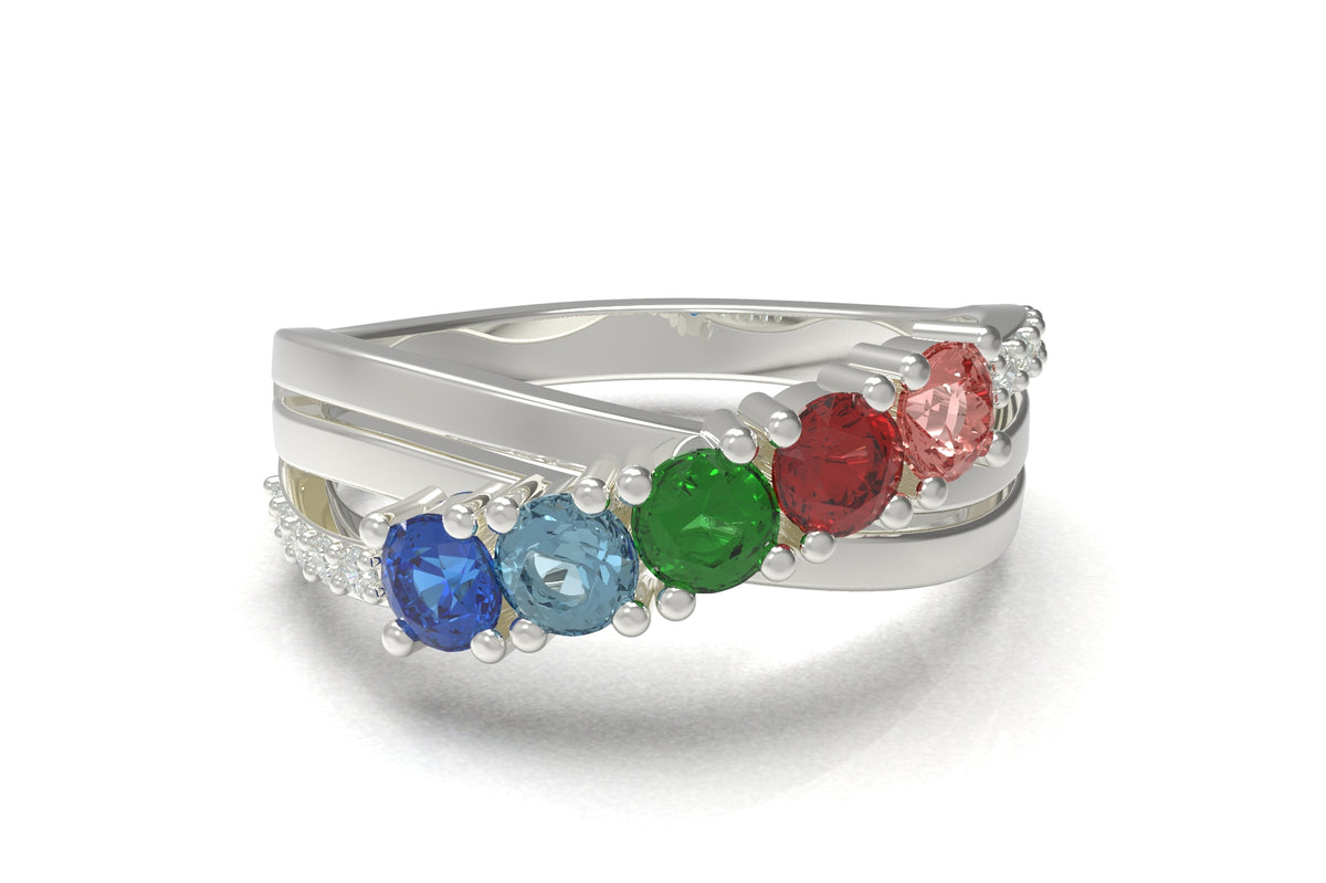 5 Birthstone Mother&#39;s Ring