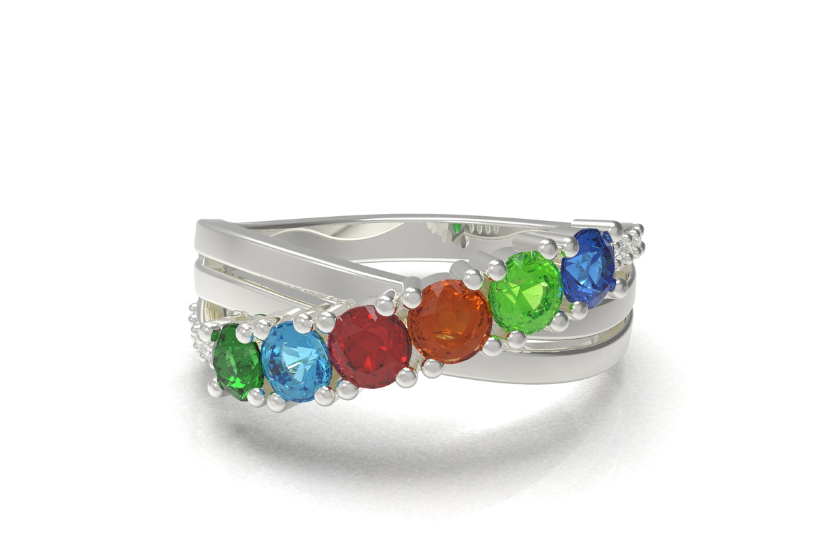 6 Birthstone Mother&#39;s Ring