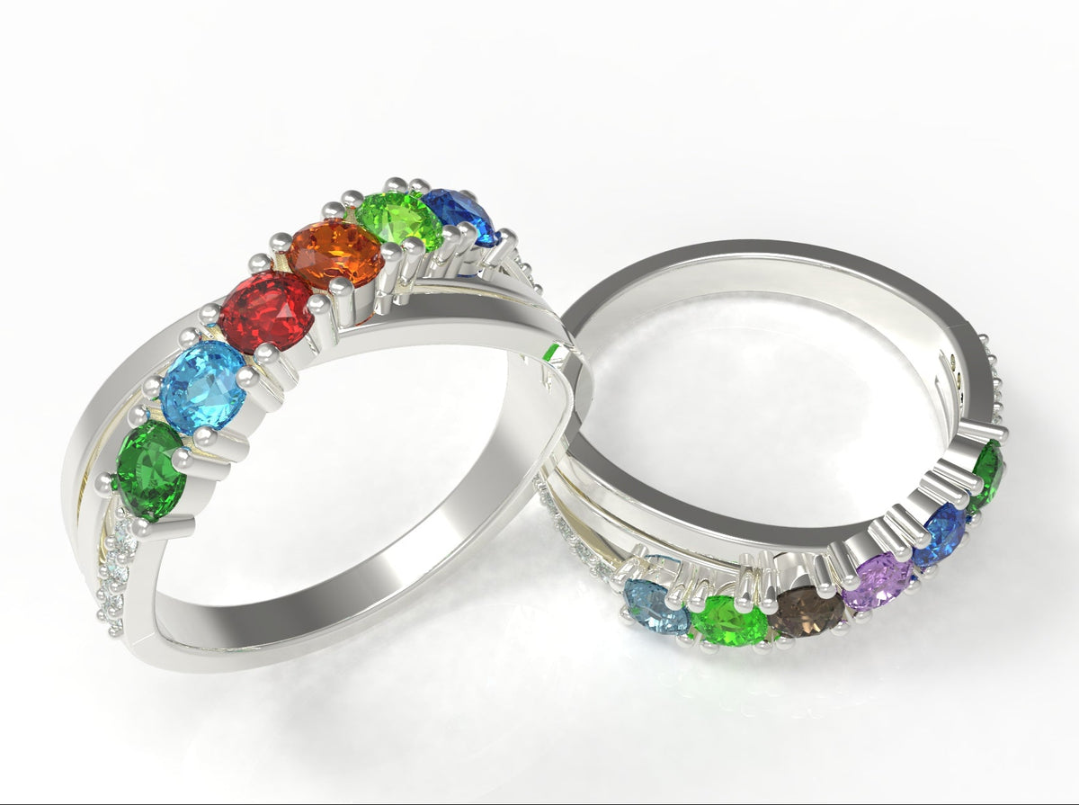 6 Birthstone Mother&#39;s Ring
