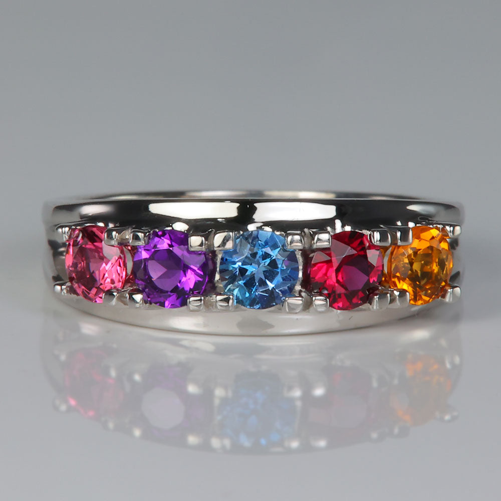 five stone mother's ring