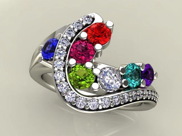 Mothers Rings Personalized in Gold Platinum