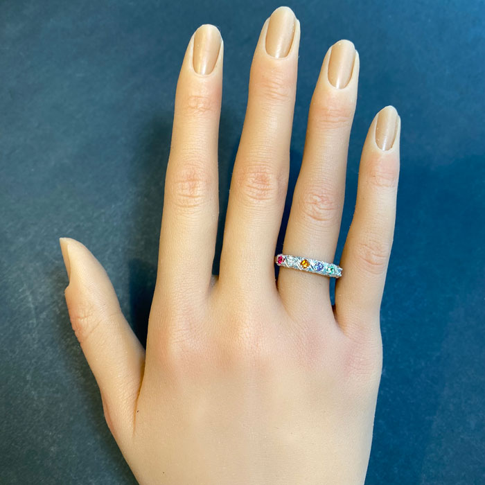 mothers ring with six stones unique details