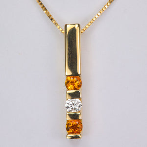 3 stone Channel Set Mother's Pendant with Natural Gemstones
