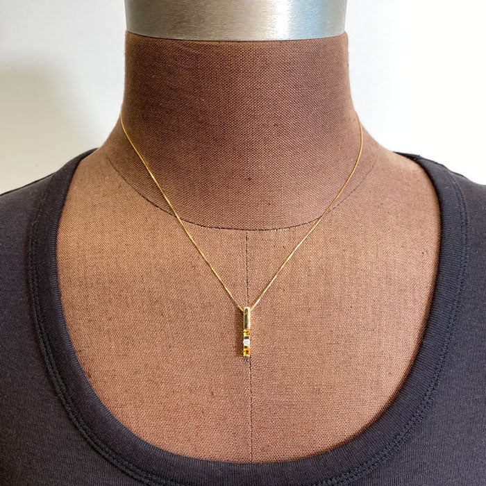 3 stone Channel Set Mother&#39;s Pendant with Natural Gemstones - MothersFamilyRings.com