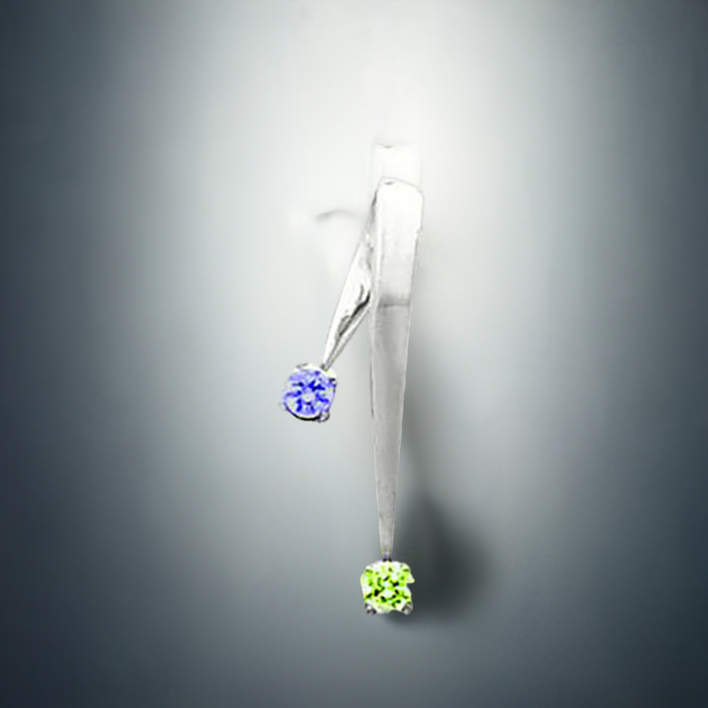 Two Birthstone Drop Mothers Pendant - MothersFamilyRings.com