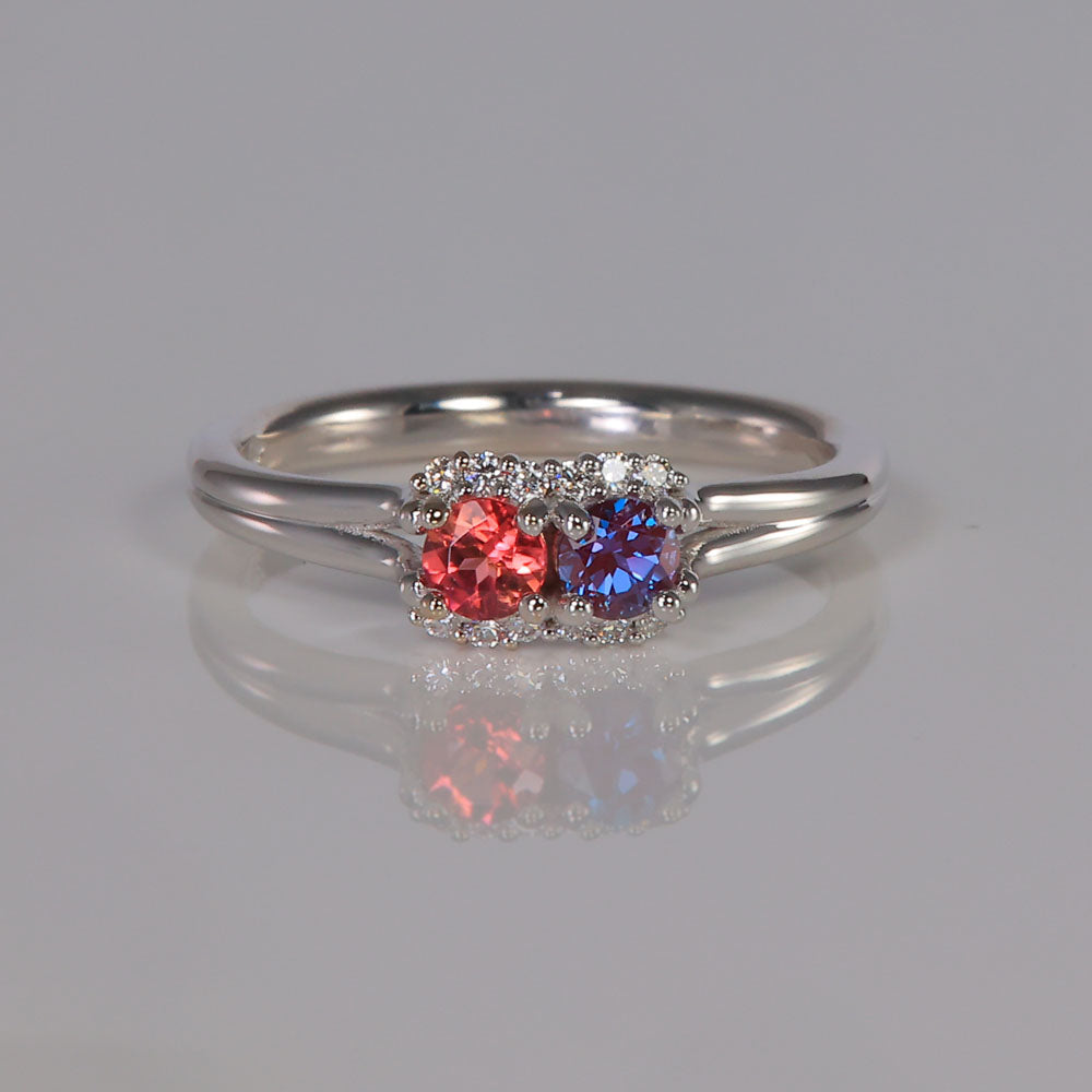 white gold and diamond mother&#39;s birthstone ring