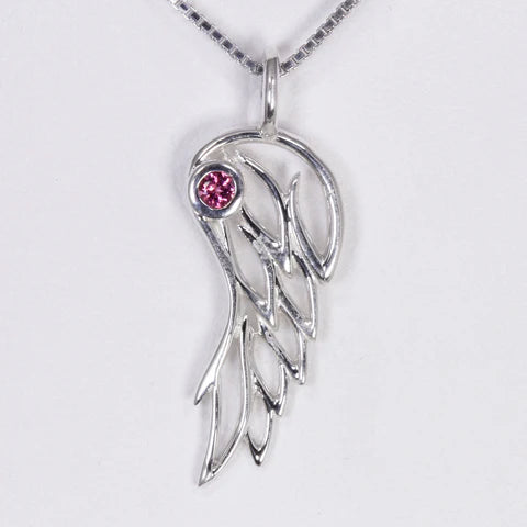 Angel Wing Birthstone Pendant