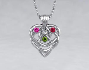 Celtic Mothers Birthstone Pendant 4 Stone Christopher Michael Design