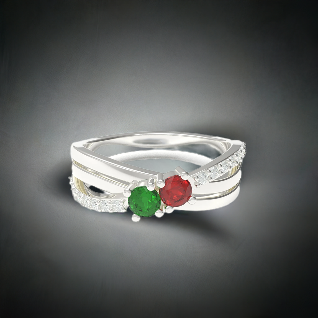 2 Birthstone Mother&#39;s Ring