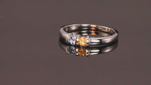 Two Birthstone Channel Set Mothers Ring