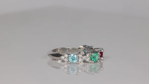 4 Birthstone Mothers Ring With .21 carats of Fine Diamonds by Christopher Michael