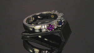 Our Most Popular Mothers ring with Four Larger 3.5 mm Gems by Christopher Michael