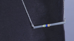 Bar Necklace for Mom 3 Birthstones