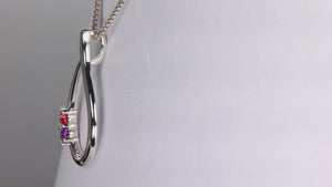 Teardrop Mothers Pendant with 2 Natural Gemstones