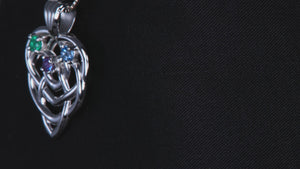 Celtic Mothers Birthstone Pendant 3 Stone with larger 3mm birthstones