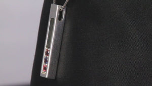 3 Stone Modern Mother's Pendant with Balanced Framework
