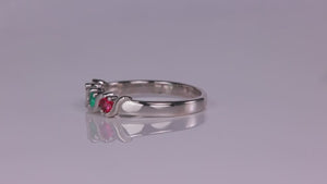 4 Stone S bar Mothers Ring