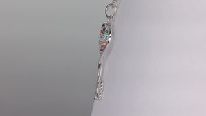 Nine Birthstone Key To Hearts Mothers Pendant Christopher Michael Design