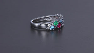 Eight Birthstone Weave Mothers Ring