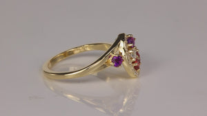 Seven Birthstone Custom Mothers Ring With Fine Cut Diamonds by Christopher Michael