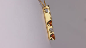 3 stone Channel Set Mother's Pendant with Natural Gemstones