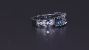 Exquisite Five Stone Oval Mothers Ring with Diamonds Designed by Christopher Michael