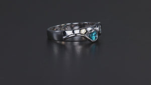 Larger Round Fine Natural Two Birthstone Mothers Ring designed by Christopher Michael