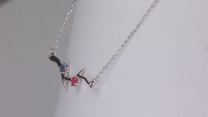 Two Stone Family Branch Necklace