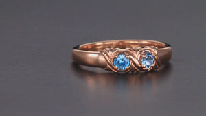 Uniquely detailed 2 stone mothers ring