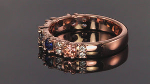 5 Stone Christopher Michael Designed Mothers Ring with Fine Diamonds