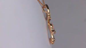 Flowing Drop Mother's Pendant with 4 Natural Birthstones