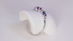 2 Birthstone Christopher Michael Designed Ring With Oval Birthstones Set East to West