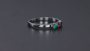 Three Birthstone Channel Set Mothers Ring