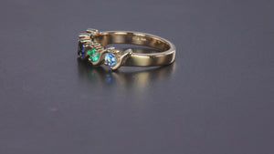 5 Stone S bar Mothers Ring