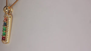 5 Birthstone Mothers Pendant with Diamonds Around by Christopher Michael