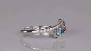 Diamond 5 Stone Bypass Mother's Ring Designed by Steve Moriarty
