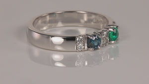 Our Most Popular Mothers ring with Two Larger 3.5 mm Gems by Christopher Michael