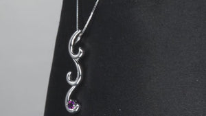 Flowing Drop Mother's Pendant with One Natural Birthstone