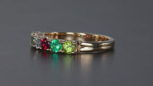Larger 3.5 mm Six Birthstones by Christopher Michael With Diamond Accent