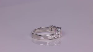Exquisite Four Stone Oval Mothers Ring with Diamonds Designed by Christopher Michael